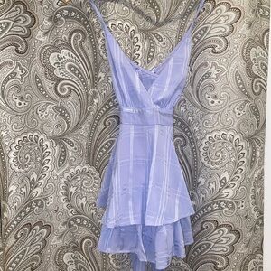 Hello Molly Light Blue Plaid Mini Romper